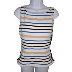 Whbm Striped Fitted Tank Top Camisole Size 4